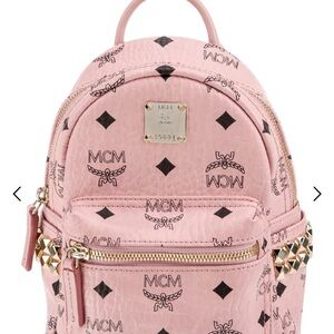 MCM Blush Pink mini Backpack with Gold Accents comes with dust bag